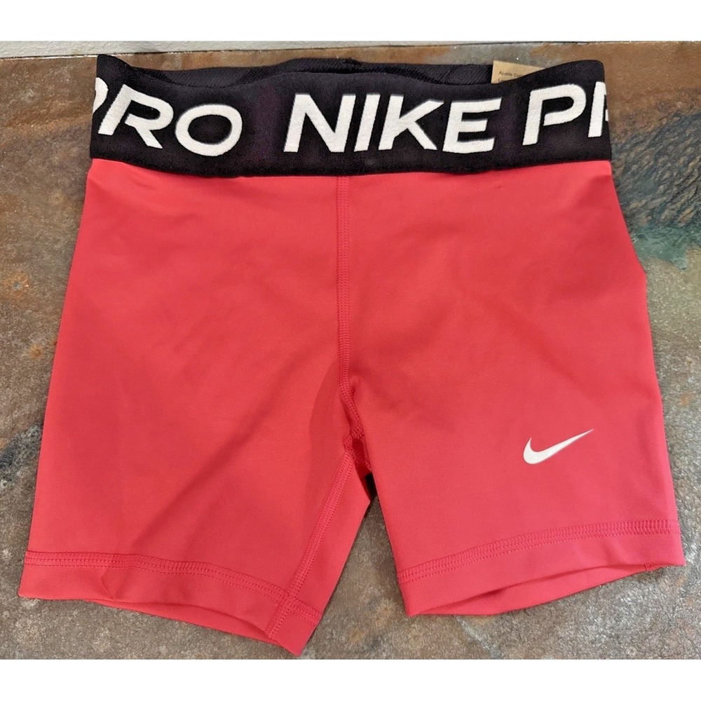 NWT Nike Pro Girls Dri-FIT 5" Compression Shorts Aster Pink Size S FB1081-629